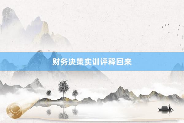 财务决策实训评释回来