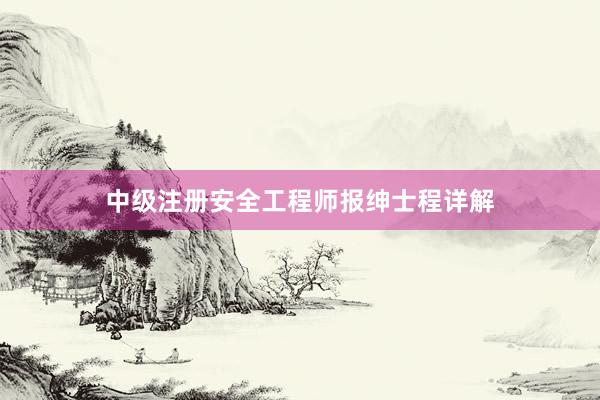 中级注册安全工程师报绅士程详解